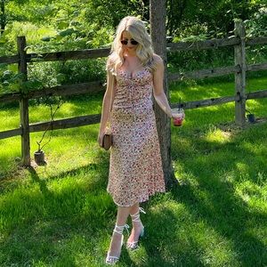 Kittenish Blossom Midi Dress